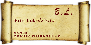 Bein Lukrécia névjegykártya